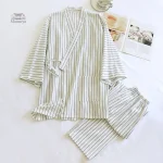 Jinbei à rayures pour homme, style élégant et relaxant