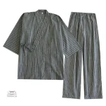 Jinbei à motifs rayés pour un look décontracté et unique
