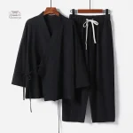Jinbei Homme Léger à Lacet en tissu confortable