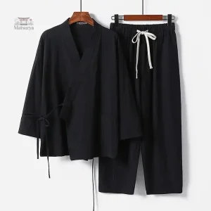 Jinbei Homme Léger à Lacet en tissu confortable