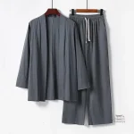 Jinbei homme léger ouvert, style traditionnel japonais