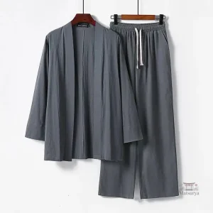 Jinbei homme léger ouvert, style traditionnel japonais