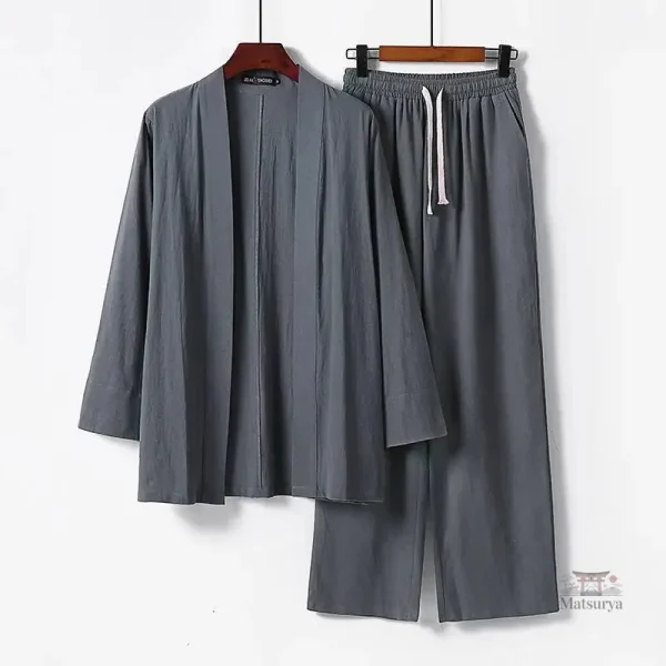 jinbei-homme-leger-ouvert-1 Jinbei homme léger ouvert, style traditionnel japonais