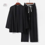 Mode japonaise : Jinbei léger pour homme, idéal pour l'été