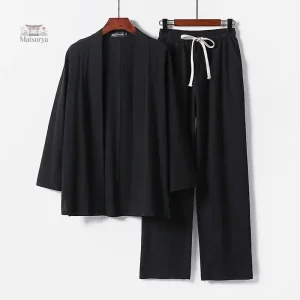 Mode japonaise : Jinbei léger pour homme, idéal pour l'été