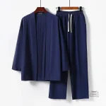 Jinbei ouvert homme, élégance et simplicité en été
