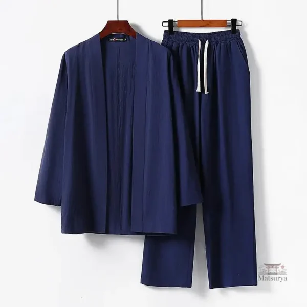 Jinbei ouvert homme, élégance et simplicité en été