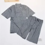 Jinbei Homme Rayé en tissu léger et confortable
