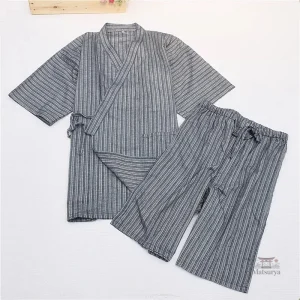 Jinbei Homme Rayé en tissu léger et confortable