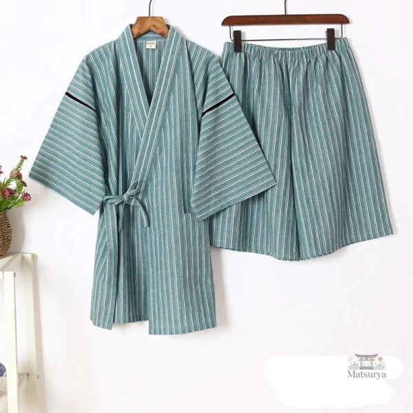 Vêtement traditionnel japonais pour homme, rayures élégantes