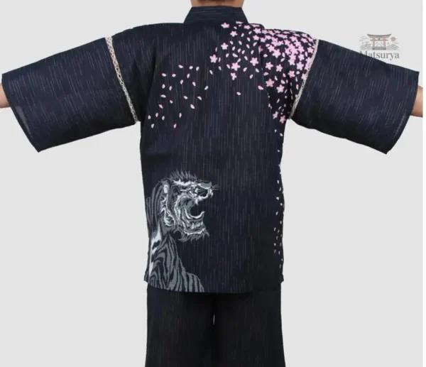 Tenue Jinbei pour homme, motif tigre original