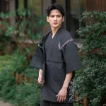 Jinbei Kanagawa, ensemble léger pour homme, mode asiatique