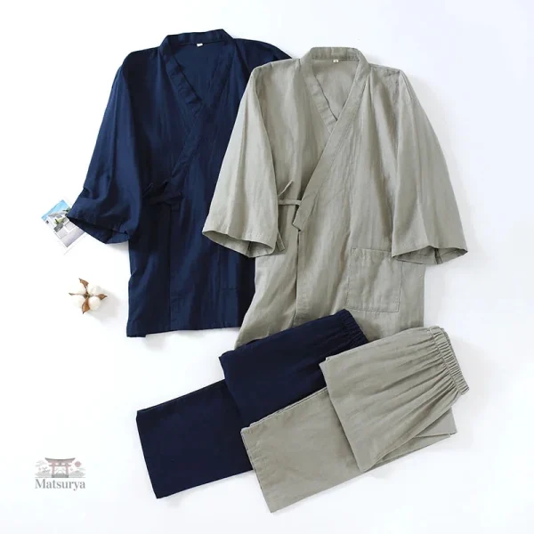 jinbei-uni-et-leger-homme-1 Jinbei léger pour homme, vêtement traditionnel japonais