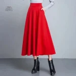 Jupe japonaise mi-longue avec poches pratiques