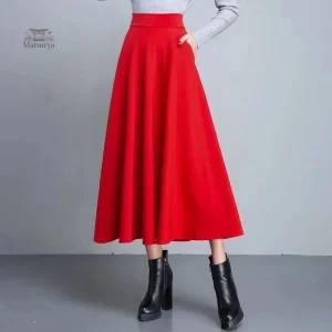 Jupe japonaise mi-longue avec poches pratiques