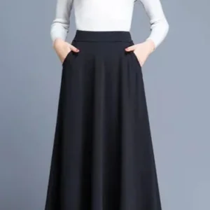 Jupe mi-longue japonaise, style élégant et décontracté