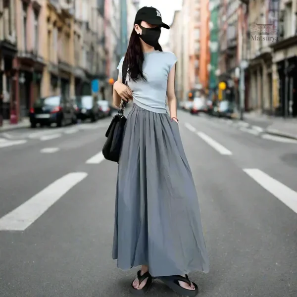 Jupe japonaise mi-longue pour un look décontracté