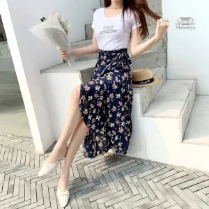 Jupe japonaise portefeuille à taille ajustable