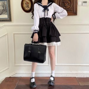 Jupe longue inspirée de la mode japonaise