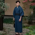Kimono bleu traditionnel pour homme