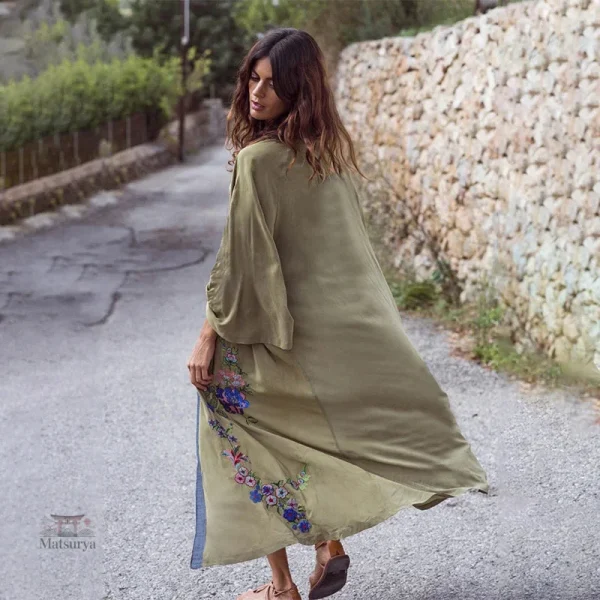 Kimono de plage en coton léger, idéal pour l'été