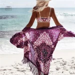 Kimono plage frangé avec un design tendance