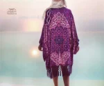Kimono de plage chic avec des détails à franges