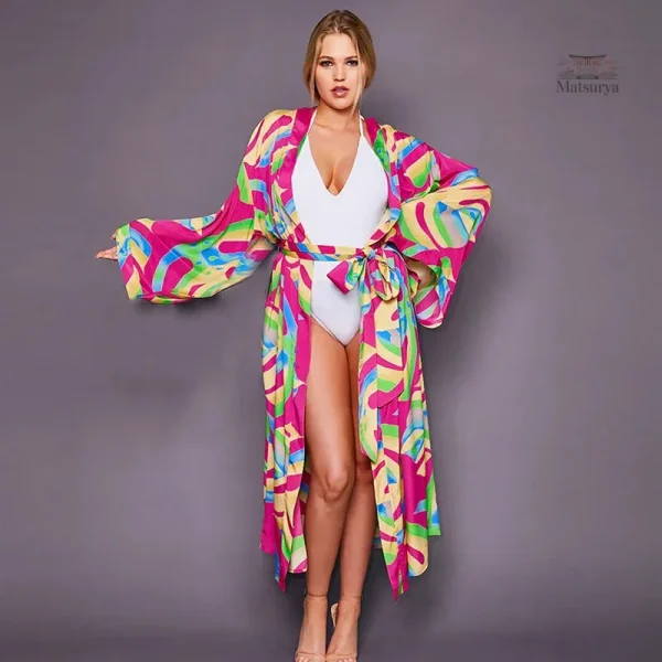 kimono-de-plage-colore-1 Kimono de plage coloré pour un look estival