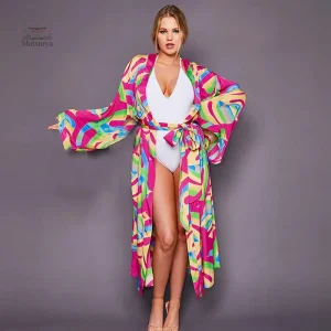 Kimono léger à motifs pour la plage
