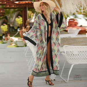 Kimono de Plage Élégant en tissu léger
