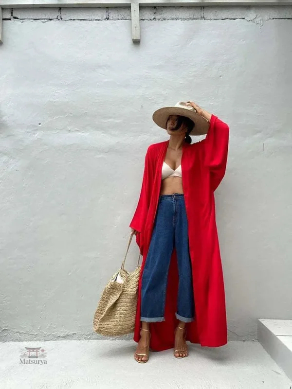 Robe de plage en coton, style bohème