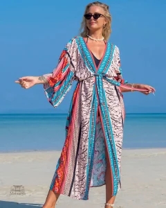 Kimono de Plage Femme léger et coloré pour un look estival