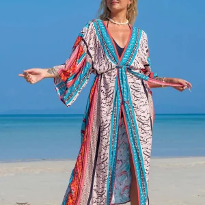Kimono de Plage Femme léger et coloré pour un look estival