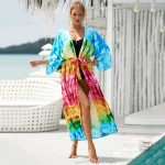 Kimono de plage multicolore élégant et léger
