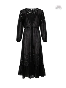 Kimono de plage noir, parfait pour les vacances estivales