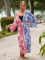 Kimono de plage symétrique élégant et léger