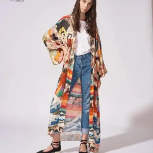 Kimono de plage Kanagawa avec motif vagues