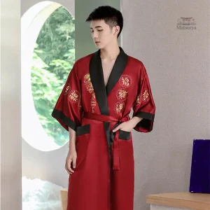 Kimono en soie pour homme élégant et traditionnel