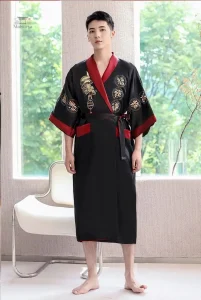 Kimono homme en soie, style classique japonais