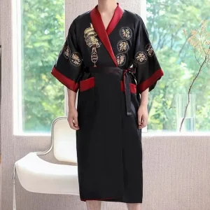 Kimono homme en soie, style classique japonais