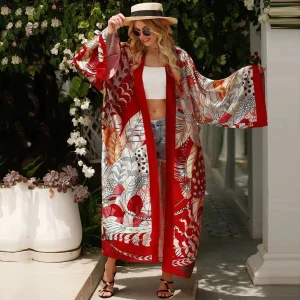 Kimono Japonais Femme aux motifs estivaux pour un look décontracté
