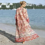 Kimono femme léger à imprimé fleuri