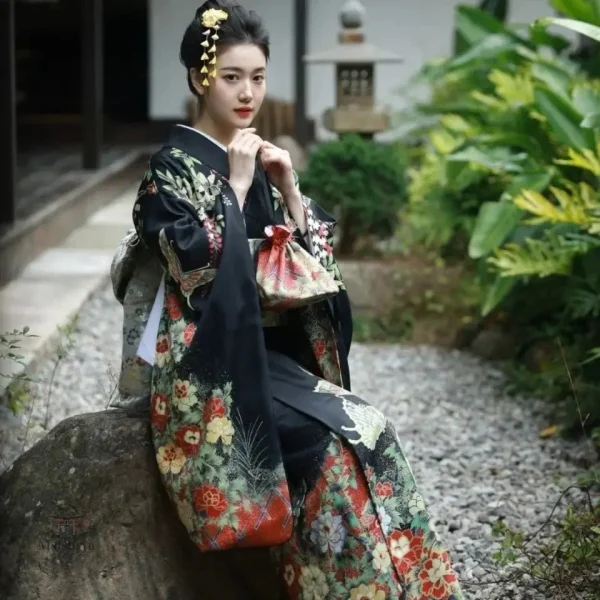 kimono-geisha-1 Kimono Geisha pour femme, style japonais traditionnel