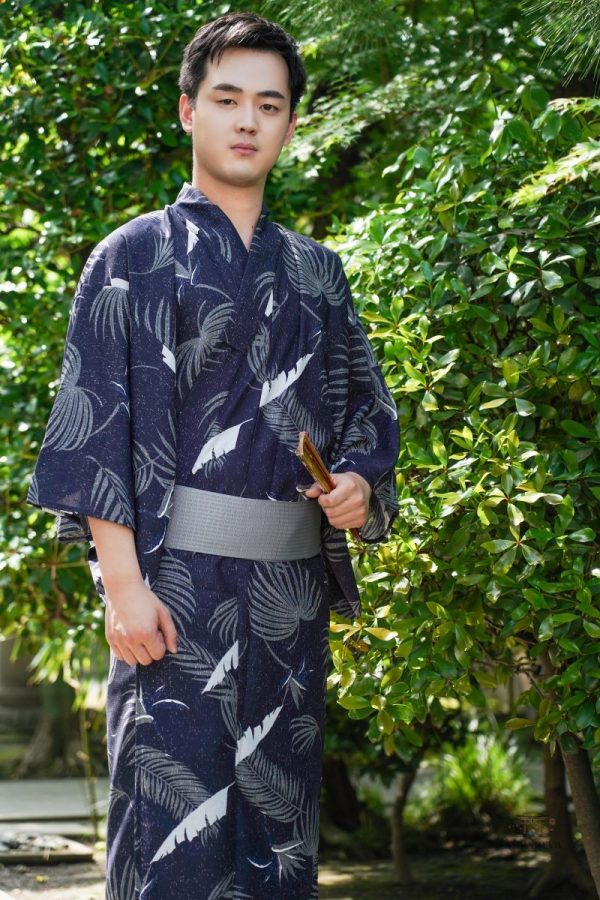 kimono-homme-a-feuillages-1 Kimono Homme Feuillages
