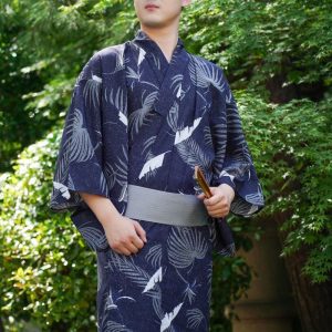 Kimono traditionnel homme avec motif feuillage