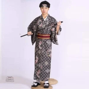 Kimono homme motifs géométriques traditionnel