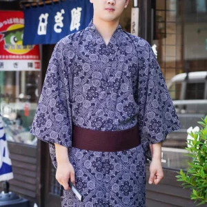 Kimono homme de luxe, vêtement japonais élégant