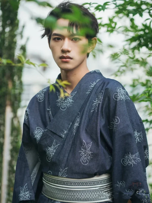 Kimono traditionnel pour homme, style élégant