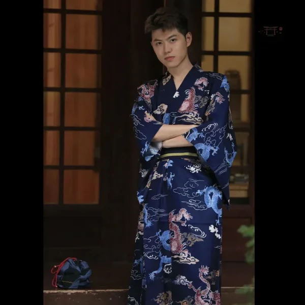 Style kimono homme, imprimé coloré
