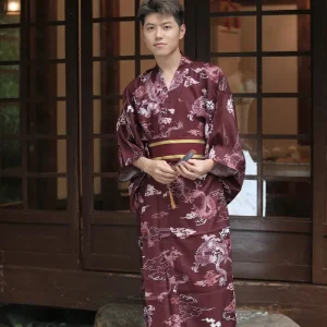 Kimono homme marron traditionnel